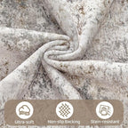 UERMEI 11x14 Area Rug Living Room Rugs Extra Large Brown Grey Carpet | Washable - Image 6