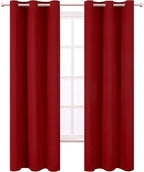 Red Thermal Blackout Curtains/42 x 95 Inch/Set of 2 Panels Room Darkening - Image 2