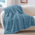 BEDELITE Ribbed Fleece Throw Blanket - Image 2