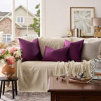 GIGIZAZA Velvet Pillow Covers 18x18 Decorative Pillows Pack of 2 Purple | Throw - Image 6