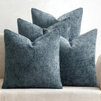 MIULEE Soft Decorative Chenille Pillow Covers Navy Blue 18x18 Pack of 4 | by MIULEE