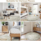 Aelenmu Round Rug 8ft Washable Rug - Image 8