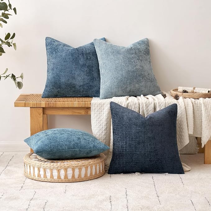 MIULEE Decorative Couch Throw Pillow Covers 20x20 Inch Coastal Blue 2 Pack | - Image 4