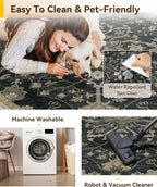 RELEANY Washable Area Rug, Round 6ft, Water Repellent, Pet Friendly, Vintage - Image 5