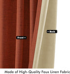 MIULEE Fall 100% Blackout Linen Curtains 42 x 84 Inch Burnt Orange 2 Panels | - Image 6