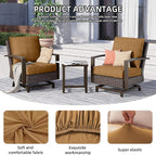 8Pcs Outdoor Cushion Covers, Elastic Patio Cushion Covers | Washable, - Image 3