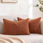 Fancy Homi 2 Packs Rust Lumbar Decorative Throw Pillow Covers 20x28 Inch by Fancy+Homi