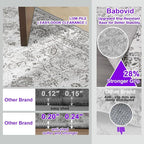 Grey Floral Hallway Runner Rug 3x7 - Image 4