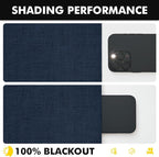MIULEE 100% Blackout Linen Curtains 42 x 72 Inch Midnight Blue 2 Panels | - Image 7