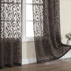 Furman Chocolate Sheer Curtains 84 inches Long by OWENIE