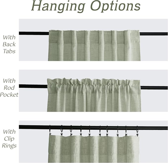 RYB HOME Extra Long Linen Curtains - Image 3