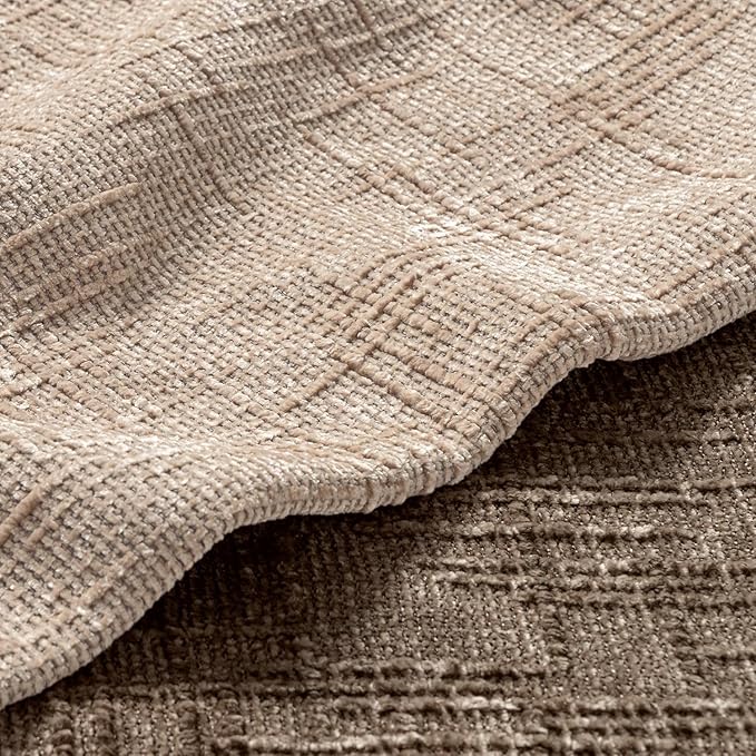 MIULEE Chenille Textured Euro Throw Pillow Covers Oatmeal 24x24 Set of 2 | - Image 2