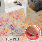 3x8 Washable Runner Rug：Modern Abstract Soft Carpet Galaxy Haze | - Image 7