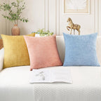 CaliTime Decorative Couch Throw Pillow Covers 20 X 20 Inches Gold | Pack of 2 - Image 5
