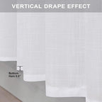White Extra Long Curtains 9 FT for Living Room 2 Panel Sets Rod Pocket Back Tab - Image 8