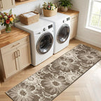 Findosom Hallway Runner Rug 2x10, Non Slip High-Low Textured Floral Washable - Image 8