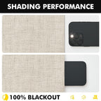 MIULEE 100% Blackout Linen Curtains 42 x 84 Inch Light Ivory 2 Panels | Thermal - Image 7