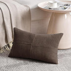 Fancy Homi 2 Packs Dark Brown Long Lumbar Decorative Throw Pillow Covers 16x24 - Image 2