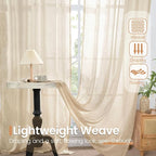 BGment Natural Linen Curtains 63 Inches Long - Image 4