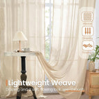 BGment Linen Curtains 84 Inch Length - Image 4