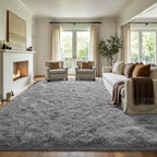 7x10 Large Grey Fluffy Soft Area Rug Non-Slip - Image 3