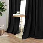 Long Black Curtains for Living Room Modern Farmhouse Linen Black Out Drapes for - Image 7