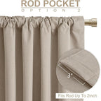 Linen Textured Blackout Sliding Door Curtains 96 Inch Long Burlywood Birch | - Image 4