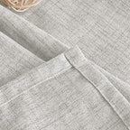 YoungsTex Light Grey Linen Semi Sheer Curtains 45 Inch Length 2 Panels | Short - Image 7