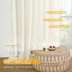 Semi Sheer Cream Linen Curtains 54 Inch Length - Image 4