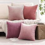 MIULEE Soft Corduroy Decorative Throw Pillow Covers Purple Pink 20x20 | Set of 4 - Image 2