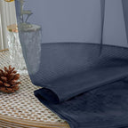 Extra Long Navy Blue Sheer Curtains 96 Inches Long 2 Panels Set, Soft - Image 5