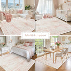 Pink Washable Rugs 9x12 Area Rugs - Image 5