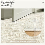 Soalmost Runner Rug 2x10 Washable Hallway Kitchen Runners Beige/Brown | - Image 7