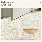 Soalmost Runner Rug 2x12 Washable Hallway Kitchen Runners Beige/Brown | - Image 7