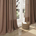 Caramel Brown Linen Curtains 120 Inch Extra Long - Image 6