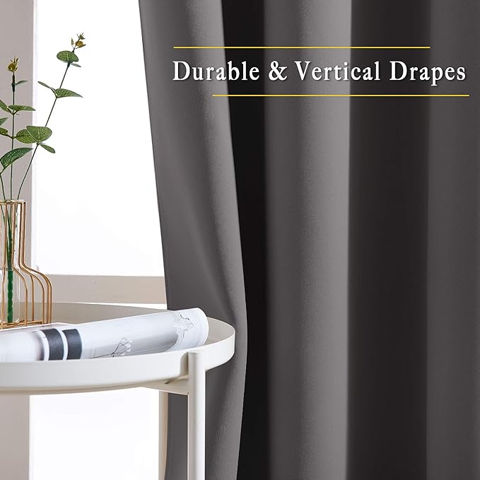 NICETOWN Grey Blackout Curtains 102 inches Long, Grommet Thermal Insulated - Image 5