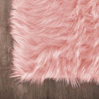 Latepis Pink Runner Faux Sheepskin Fur Rugs 2X5 Fluffy Rug - Image 5