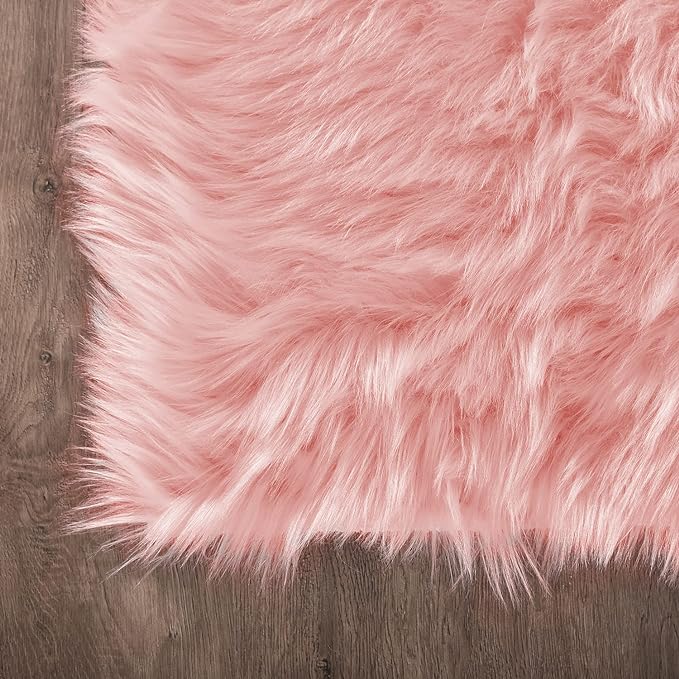 Latepis Pink 2x3 Faux Fur Rug for Bedroom Decor for Teen Girls Throw Fuzzy - Image 5