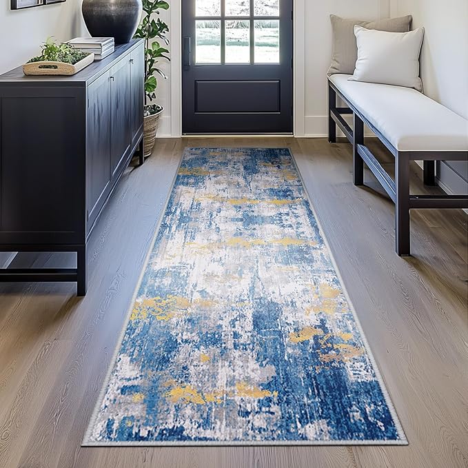 RELEANY Washable Runner 2'x10' Abstract Area Rug - Image 4