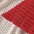 MIULEE Corduroy Decorative Throw Pillow Covers 18x18 Red Pack of 2 | Soft Boho - Image 2