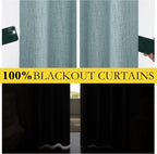 NICETOWN Skylark Blue 100% Blackout Short Curtains 63" Long - Image 3