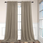 Pitalk Taupe Linen Curtains 72 Inch Length by Pitalk