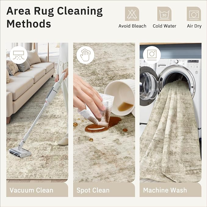 Soalmost Abstract 4x6 Area Rug Washable Rugs - Image 9