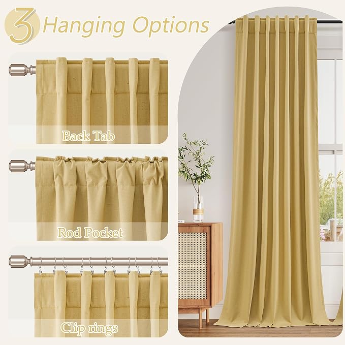 100% Blackout Curtains 84 Inch Length 2 Panels Set - Image 6