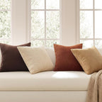Topfinel Set of 4 Soft Farmhouse Corduroy Striped Decorative Cushion Cover Boho - Image 3