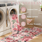 DUKINO 2.6x8 Runner Rug, Floral Washable Kitchen Rugs Non Slip, Stain Resistant - Image 6