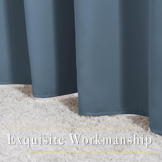 NICETOWN Smoky Blue Curtains for Girls Room - Image 6