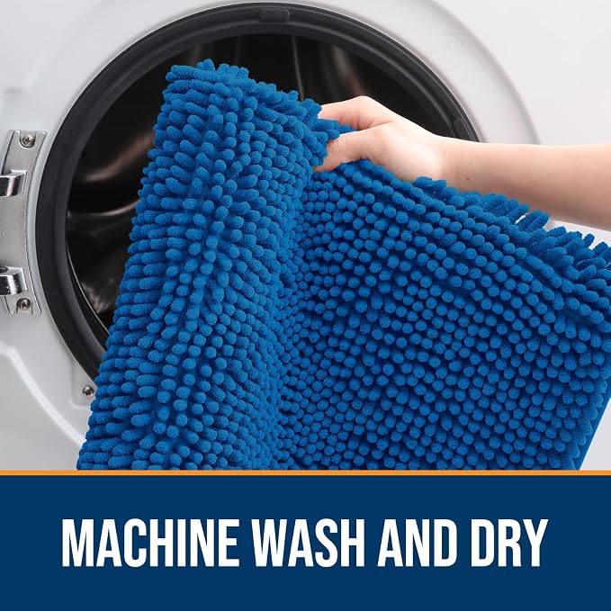 OLANLY Dog Door Mat for Muddy Paws 30x17, Super Absorbent Chenille Mud Mat | - Image 5