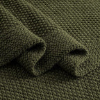 CozeCube Olive Green Seed Stitch Throw Blanket 50"x60", Farmhouse Decor | - Image 8