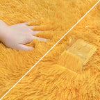 2x8 Bedside Area Rugs for Bedroom Soft Fluffy Shag Beige Yellow Carpet for - Image 6